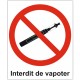 Sticker interdiction de vapoter - cigarette electronique