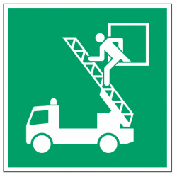Autocollant fenetre de secours ISO E017