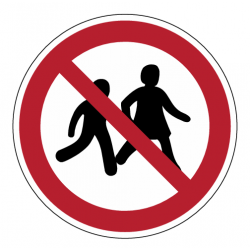Panneau P036 accès interdit aux enfants signalisation sécurité ISO 7010