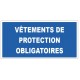 Autocollant vêtement de protection obligatoire ISO 7010 M010 – Texte de sécurité