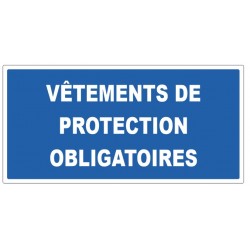 Autocollant vêtement de protection obligatoire ISO 7010 M010 – Texte de sécurité