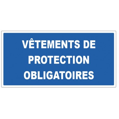 Autocollant vêtement de protection obligatoire ISO 7010 M010 – Texte de sécurité