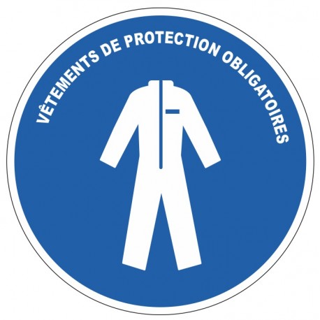 Autocollant rond M010 – Vêtement de protection obligatoire ISO 7010