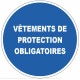 Panneau rond M010 – Vêtement protection obligatoire ISO 7010