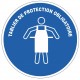 Autocollant rond M026 tablier protection ISO 7010 texte