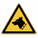 Panneau W013 danger chien de garde accès site sécurisé ISO 7010