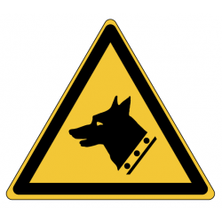 Panneau W013 danger chien de garde accès site sécurisé ISO 7010