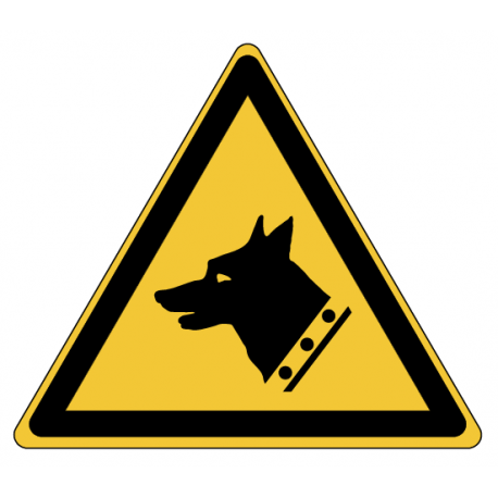 Panneau W013 danger chien de garde accès site sécurisé ISO 7010