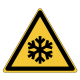 Panneau W010 danger froid gel chambre froide ISO 7010