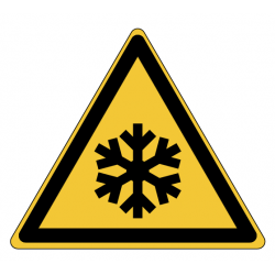 Panneau W010 danger froid gel chambre froide ISO 7010