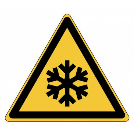 Panneau W010 danger froid gel chambre froide ISO 7010