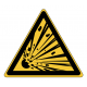 Panneau W002 danger substances explosives stockage sécurisé ISO 7010