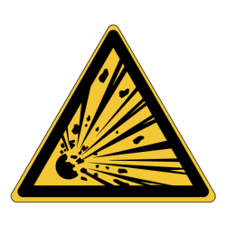 Panneau W002 danger substances explosives stockage sécurisé ISO 7010