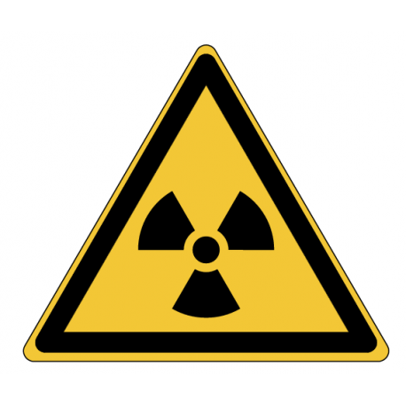 Panneau W003 danger matières radioactives radiations ionisantes ISO 7010