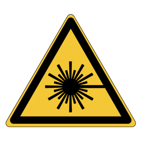 Panneau W004 danger faisceau laser zone technique ISO 7010