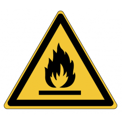 Panneau W021 danger produits inflammables stockage chimique ISO 7010