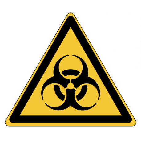 Panneau W009 danger biologique laboratoire médical ISO 7010