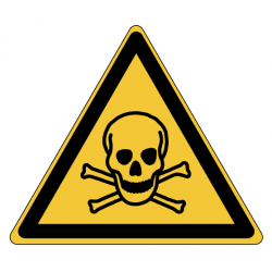 Panneau W016 danger produits toxiques laboratoire chimique ISO 7010