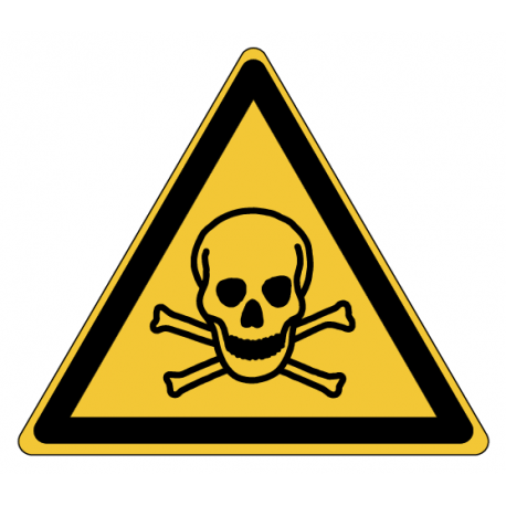 Panneau W016 danger produits toxiques laboratoire chimique ISO 7010