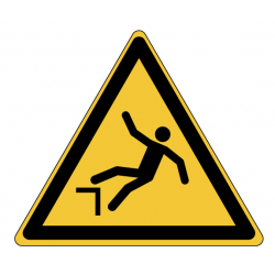 Panneau W008 danger chute hauteur chantier toiture ISO 7010