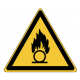 Panneau W028 danger substances comburantes stockage chimique ISO 7010