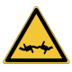 Panneau W033 danger fil barbelé clôture sécurisée ISO 701