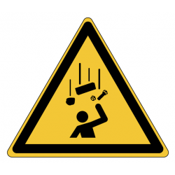 Panneau W035 danger chute objets chantier manutention ISO 7010