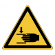 Panneau W024 danger écrasement mains machine industrielle ISO 7010