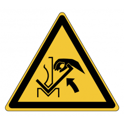 Panneau W030 danger écrasement main presse plieuse ISO 7010