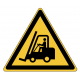 Panneau W014 danger passage chariots élévateurs zone industrielle ISO 7010