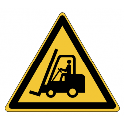 Panneau W014 danger passage chariots élévateurs zone industrielle ISO 7010