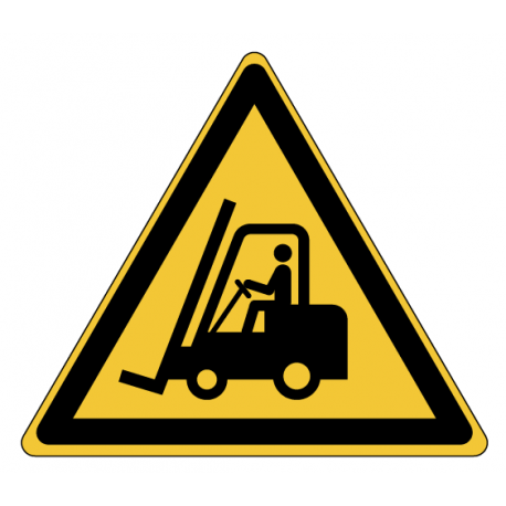Panneau W014 danger passage chariots élévateurs zone industrielle ISO 7010