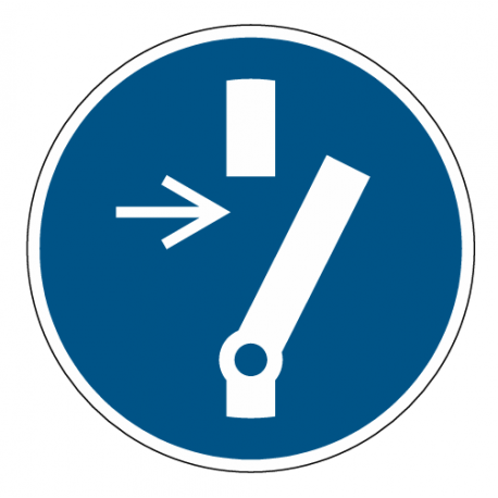 Panneau M021 débrancher avant maintenance machine industrielle ISO 7010