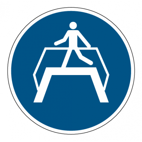 Panneau M023 utiliser passerelle obligatoire sécurité industrielle