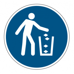 Panneau M030 utiliser poubelle tri déchets sécurité