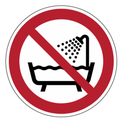 Panneau P026 ne pas utiliser dispositif baignoire sécurité