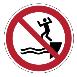 Panneau P061 ne pas sauter dans eau sécurité piscine