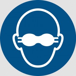 Panneau ISO 7010 M007 Lunettes de protection opaques obligatoires