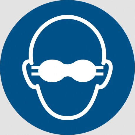 Panneau ISO 7010 M007 Lunettes de protection opaques obligatoires