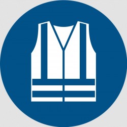 Panneau ISO 7010 Gilet de sécurité haute visibilité obligatoire