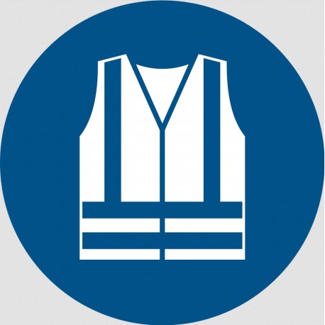 Panneau ISO 7010 Gilet de sécurité haute visibilité obligatoire