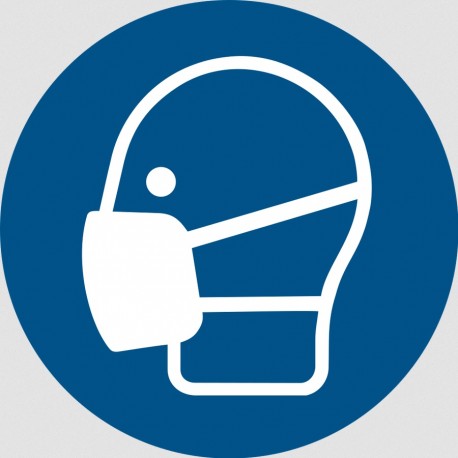 Panneau ISO 7010 M016 Masque de protection obligatoire