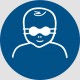 Panneau ISO 7010 M025 Protection opaque des yeux obligatoire pour enfants en bas âge