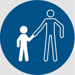 Panneau ISO 7010 M065 Les enfants doivent être accompagnés