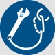 Panneau ISO 7010 M069 Obligation d’attacher les outils
