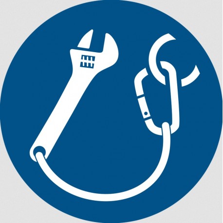 Panneau ISO 7010 M069 Obligation d’attacher les outils