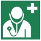 Panneau ISO 7010 E009 Médecin premiers secours