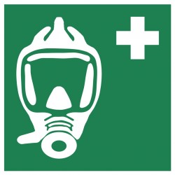 Panneau ISO 7010 E029 Appareil respiratoire pour l'évacuation d'urgence