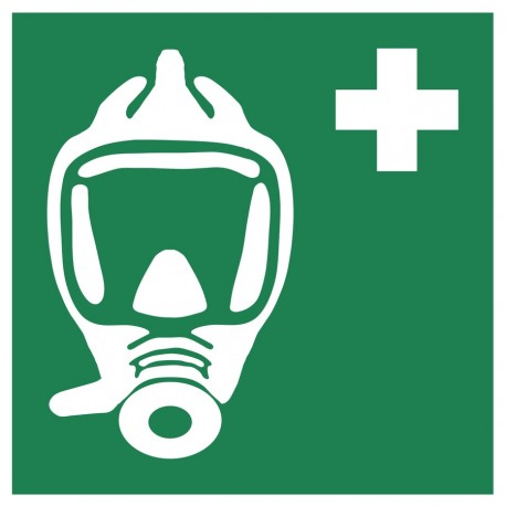 Panneau ISO 7010 E029 Appareil respiratoire pour l'évacuation d'urgence