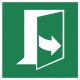 Panneau ISO 7010 E057 Ouverture de porte en tirant sur le côté gauche